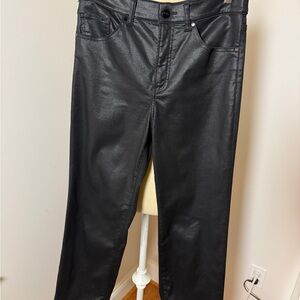 Express Coated Black High Rise Straight Leg Ankle